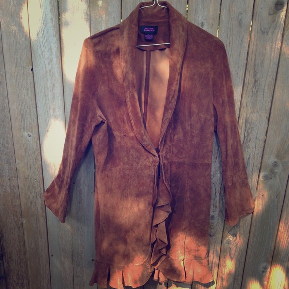 Sold in bundle****Hippie/boho raw leather coat