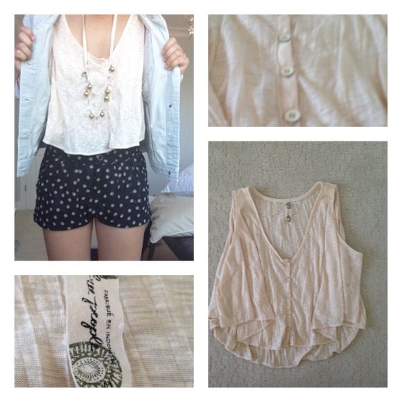 Very cute cream/ivory free people flowy tank shirt - Picture 2 of 2