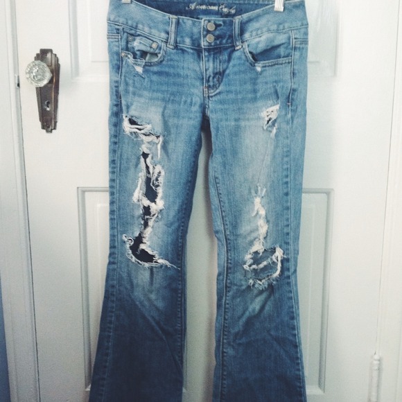American Eagle Outfitters Denim - Distressed flare jeans