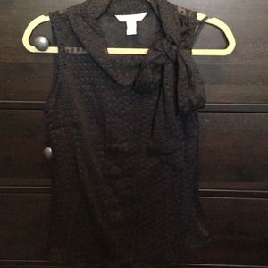 BR Sheer Black sleeveless blouse