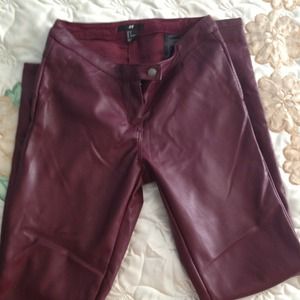 H&M Oxblood faux leather pants!