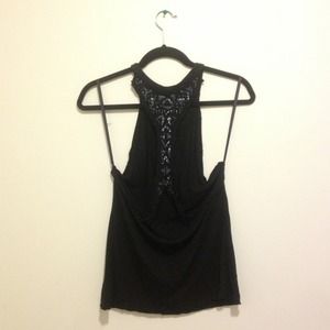 Urban Outfitters Beaded Black Tank Top