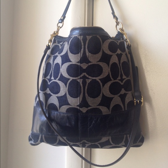 ON HOLD Coach Blue Denim Signature Stripe Handbag