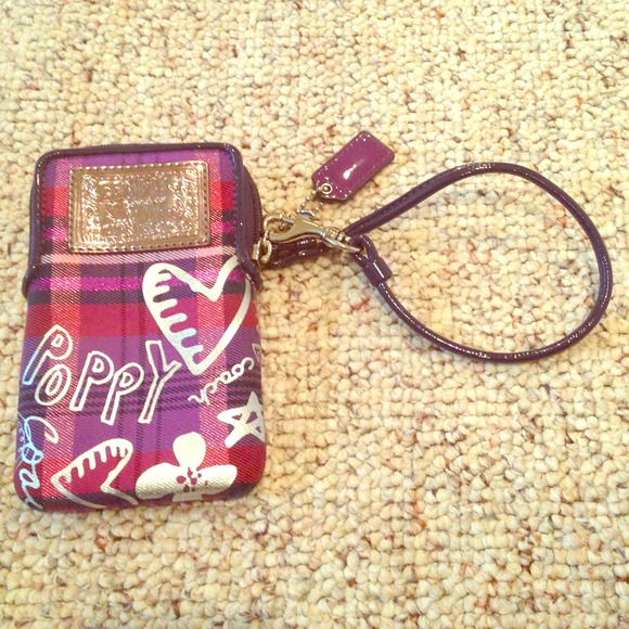 Purple & Pink Plaid Phone & Credit Card Wristlet