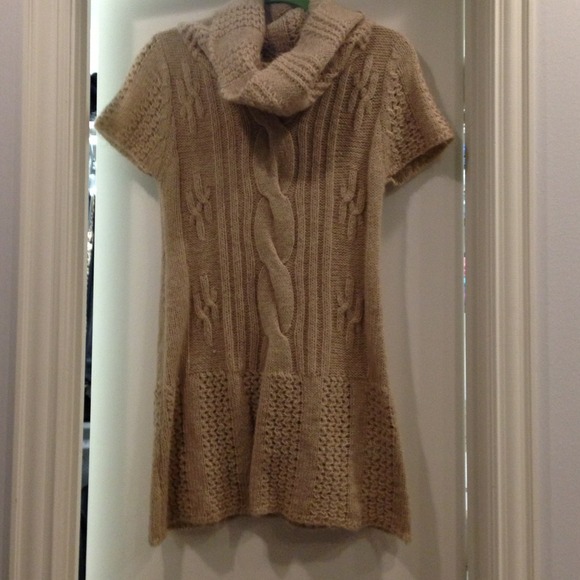 camel colored Tunic sweater.