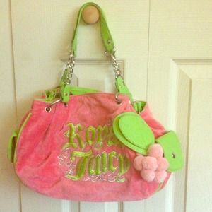 Juicy Couture pink and green handbag