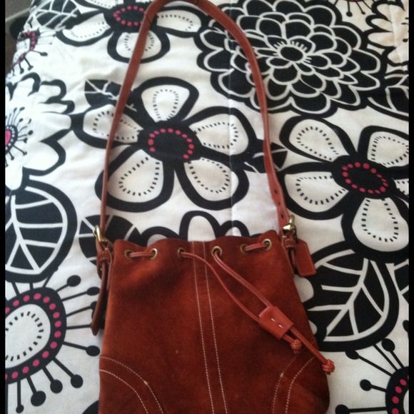 Reserved- Rust Color Suede Coach purse