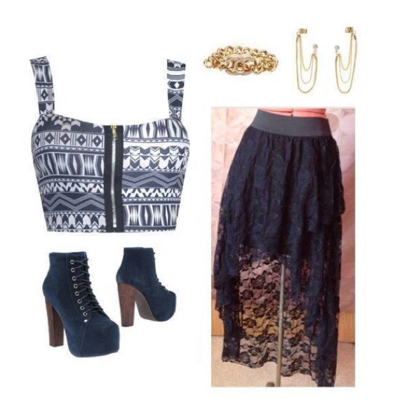 High low lace skirt