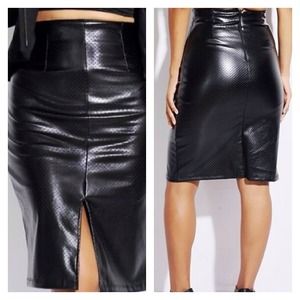 Faux leather skirt