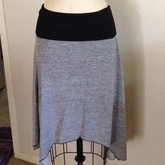 Grey and black fold over skirt