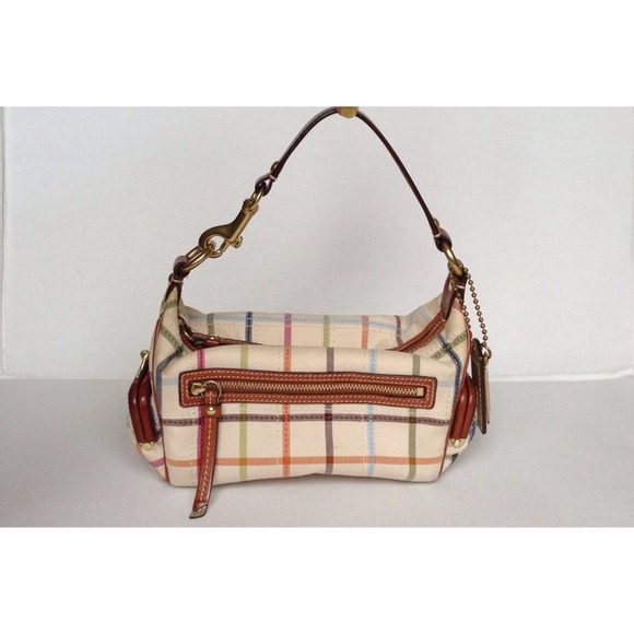 Multicolored-Striped Coach Purse