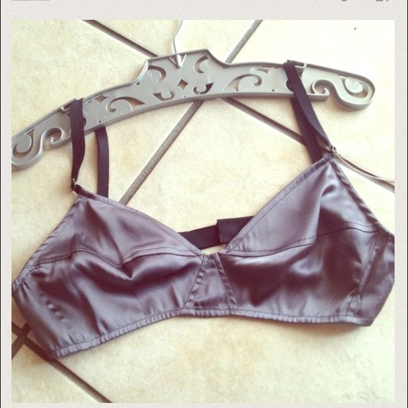 Zinke Gun metal gray silk bralet