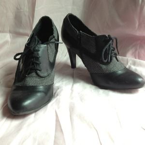 Black and white booties