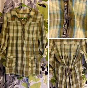 Free People plaid tunic