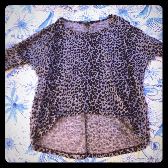 Hi-lo leopard print sweater