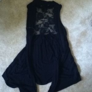 Black vest cardigan