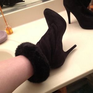 Kardashian platform high heel booties - like new