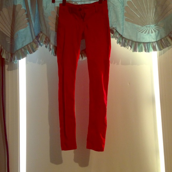 Charlotte Russe Pants - Fire truck red skinny jeans.