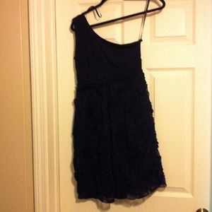 Navy blue one shoulder dress