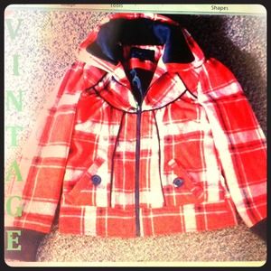 70's style orange plaid jacket supercomfy!
