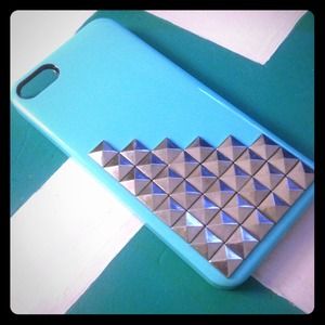 Silver Studded Turquoise iPhone 5 Case