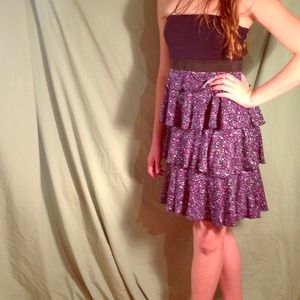 Strapless purple & navy dress from Express