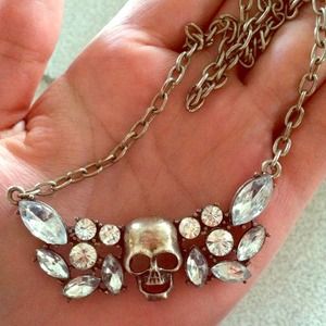Diamond skull necklace