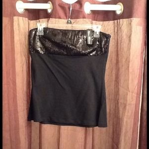 Black sequin tube top