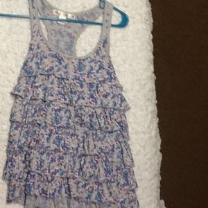 Racer back top with ruffles