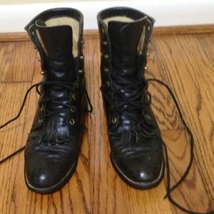 Justin Full Quill Ostrich Lace Up Ropers 5.5 B