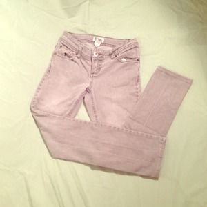 Grey stovepipe jeans