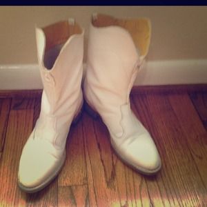 Vintage Sears Roebuck White Cowboy Boots 6.5 C