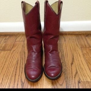 Nocona Ropers Cowboy Boots Wine Maroon 5 B