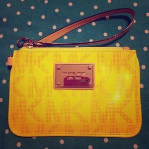 MICHAEL Michael Kors Neon Yellow Wristlet