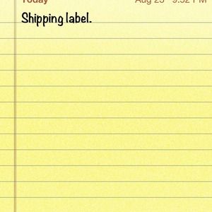 Shipping label for return.