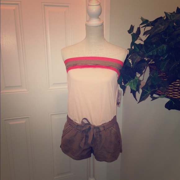 Other - Pink and Khaki Romper