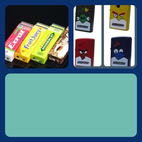 4 Anger birds zippos 4 juicy fruit lighters