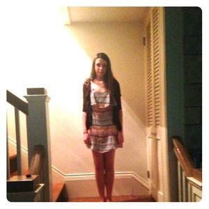 Chocolate brown waterfall sweater