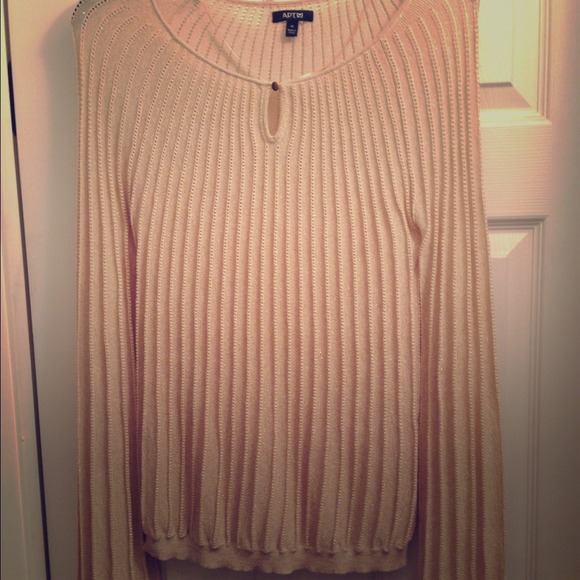 Tan and gold loose fitting light sweater
