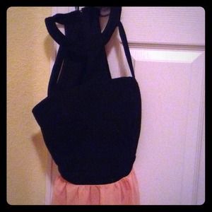 Pink and black part dress