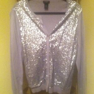 Sequined grey sweater