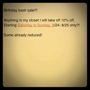 Birthday bash sale weekend! 10% off!