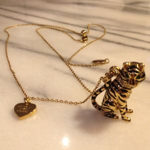 Juicy Couture Gold and Diamante Tiger Necklace