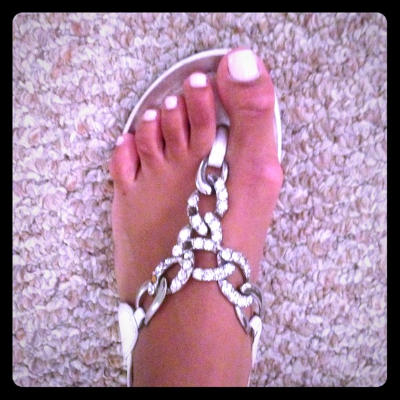 ALDO Shoes - White and Gold Sandals!
