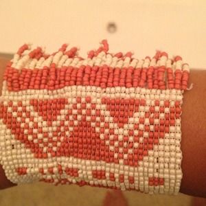 Urban outfitters cuff bracelet with bead tassels