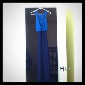 Light to dark blue long flowy dress