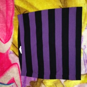 Dark purple and black stripes mini skirt -H&M
