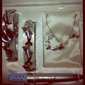 Montres Carlo Simply Elegant blue dolphin set