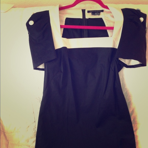 French Connection Black and White Dress