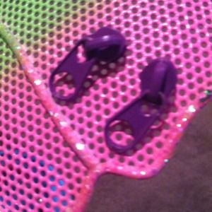 Purple zipper earrings